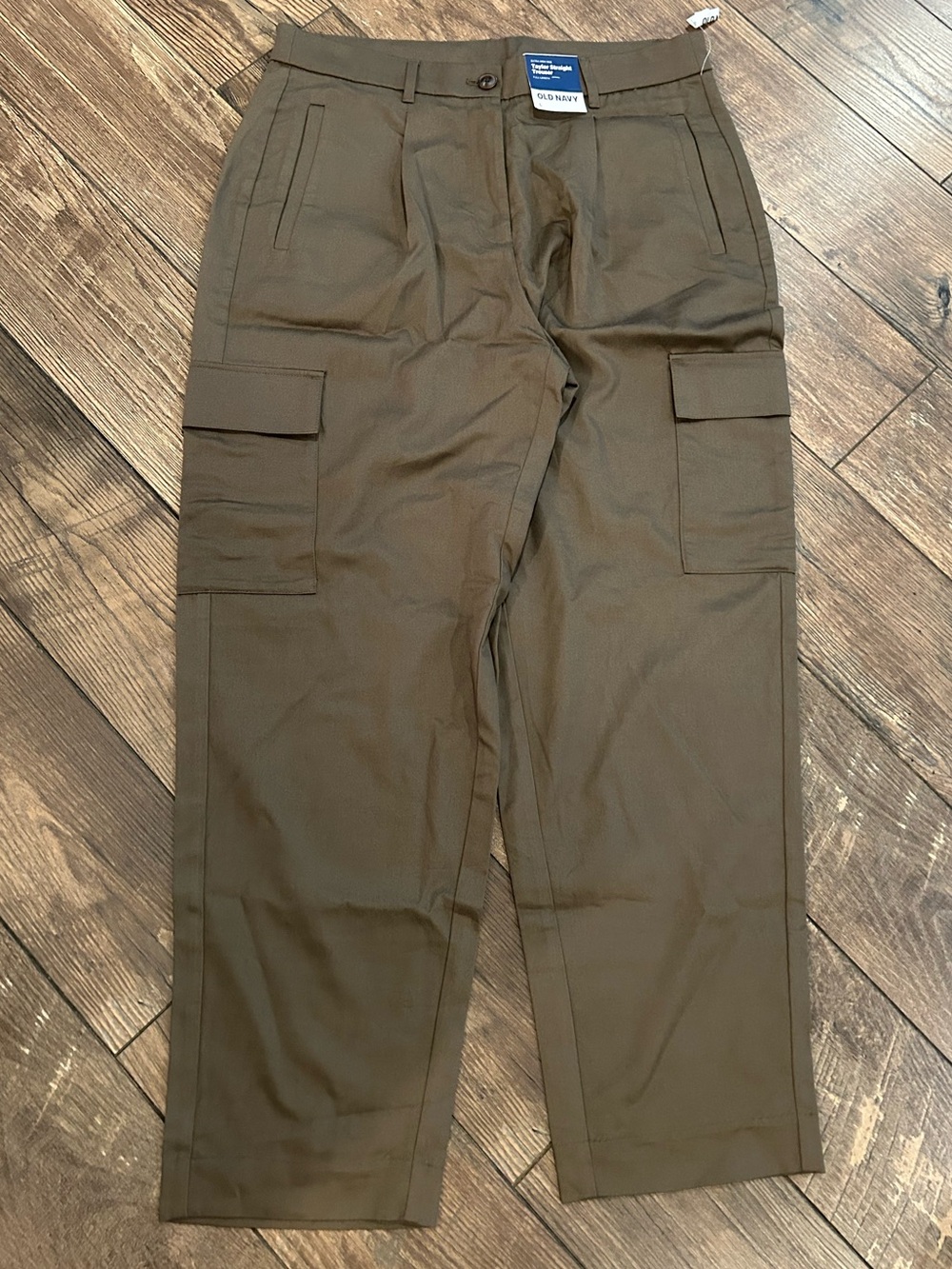 Taylor Straight Trouser Extra High-Rise Cargo Military Green Pants